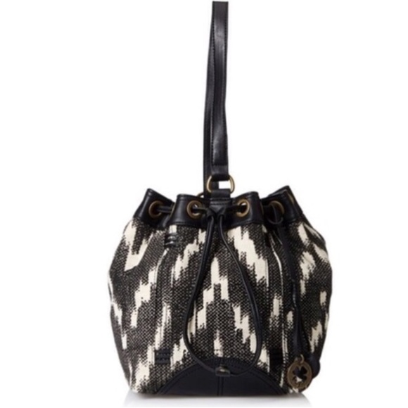 Lucky Brand Handbags - Lucky Brand Womens Bali Hai Sling Fabric Purse Black/White Geometric Pattern